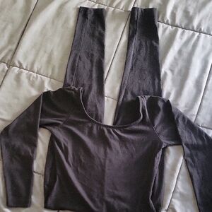 Elegant Charcoal Long Sleeve Bodysuit